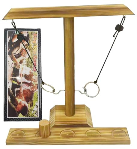 Ring Toss Game, Ringwurf-Spiel, Hook Ringwurfspiel für Erwachsene, Handgefertigte Holzschleifen Ringwurf-Kampfspiel, Interaktives Haken Ring Wurfspiel für die Heimparty Freund Bar Indoor/Outdoor Game