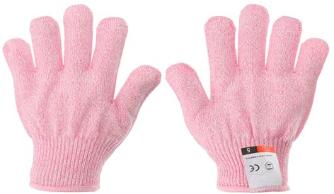 PATIKIL Cut Resistant Gloves, 1 Pair Level 5 Protection Anti Cutting Gloves Cut Proof Gloves for Kitchen Wood Carving Working, X-Small, Pink