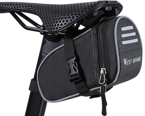 LIXADA Sacoche de Selle de vélo pour vélo de Route et de Montagne, Sac derrière de 1 L, Mini Sac à Outils Portable, équipement d'équitation, Accessoires de vélo pour vélos Adultes