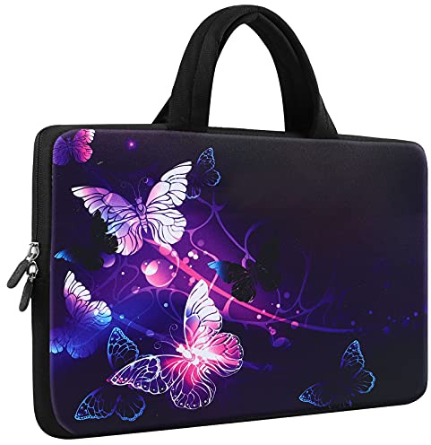 Mibbxea Housse pour ordinateur portable 15-15,6 pouces Étui Sleeve, Sac de transport en néoprène pour ordinateur, Chromebook, Ultrabook, Notebook Porte-documents avec poignée, compatible avec Dell HP