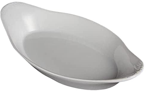 Olympia Plat à oreilles ovale Whiteware 270 ml/9,5 oz (lot de 6), Porcelaine blanche, Taille : 244(L)x202(P) mm, Plat de service ovale, Plats d'accompagnement latéraux, Four, Micro ondes, W427