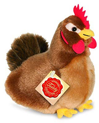 Teddy Hermann 94145 Huhn Henne Plüsch 16 cm, Kuscheltier, Plüschtier mit recycelter Füllung