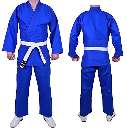 MAR | Judo Gi Uniform for Men Women Kids & Adults | (380g) Light Weight Fabric | Martial Arts BJJ Aikido Suit | Free White Belt Size (0/130cm)