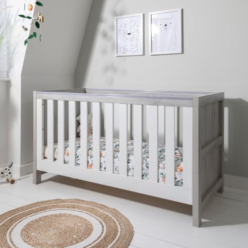 Tutti Bambini Modena 3-in-1 Convertible Cot Bed - Grey & Oak 140x70cm
