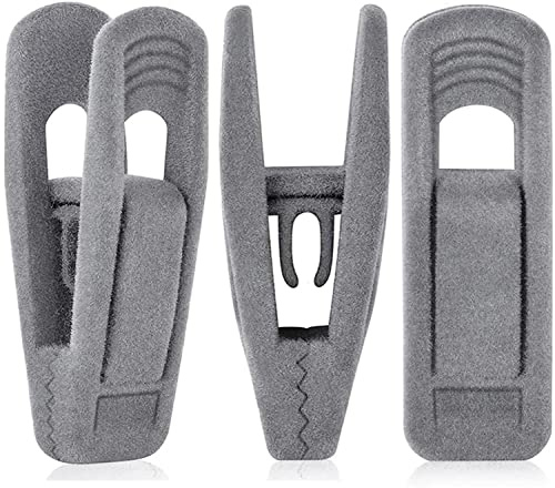 TOFIIGREM Grey Velvet Clips - 20 PCS Non Slip Clips for Slim Velvet Hangers