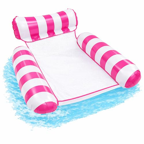 Fauteuil Gonflable de Piscine, JunD Multi Matelas Piscine, 4 en 1 Matelas Piscine Gonflable Bouée, Matelas Gonflable Piscine Adulte, Matelas de Piscine pour Plage, Partie, Vacances, Piscine