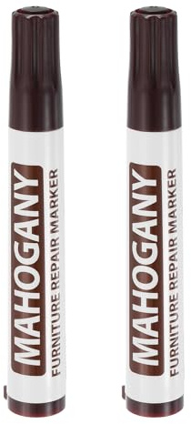 QUARKZMAN Möbelreparatur-Holzmarker, 2 Stück Mahagoni-Touch-Up-Füllstifte, auf Ölbasis, für Kratzer, Holzböden, Tische, Schränke, Schreiner, Abdeckungen