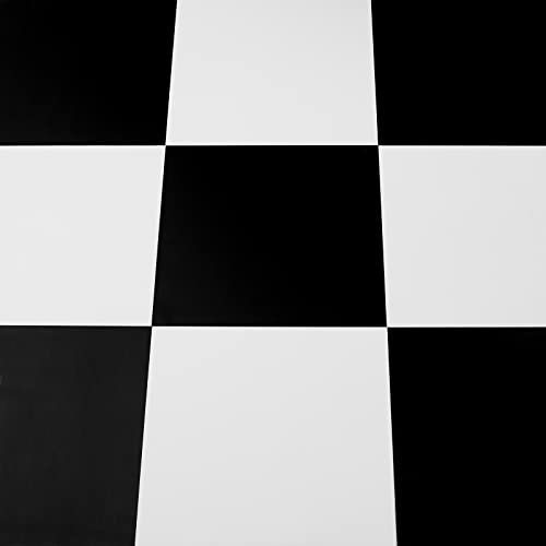 Vinyl Flooring Peel and Stick Floor Tiles Self Adhesive, Vinyl Floor Tiles Waterproof Self Adhesive for Kitchen Bathroom Living Room Black and White 30X30cm 10pcs(11.8in x 11.8 in/0.9m²)