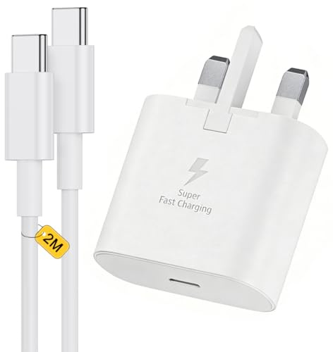 Samsung Phone Charger, 2M Long USB C Fast Charging Cable and Plug USBC with Type C Lead for Samsung Galaxy S26 S25 S24 S23 S22 S21 S20 A26 A36 A56 A55 A54 A53 A35 A34 A33 A32 A25 A52 A17 A70 A71 A16