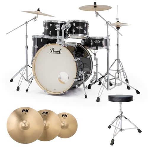 Pearl Export EXX725SZ/C31 - Juego de platillos y taburete, color negro