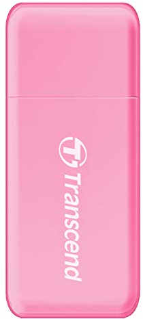 Transcend Lettore di schede multifunzione, con slot SD e microSD e connettore USB, USB 3.1 Gen 1, rosa - TS-RDF5R