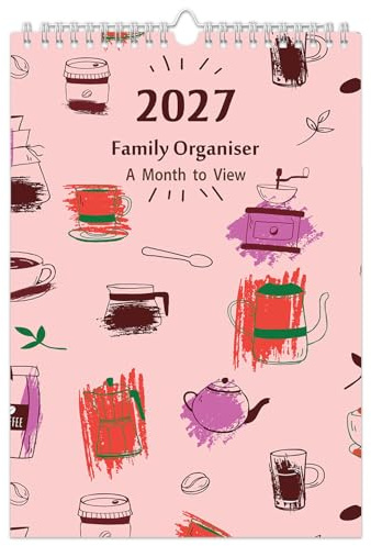 Arpan 2027 A3 Family Organiser Calendar – Large Wall Planner with 5 Columns | One Month to View Family Calendar 2027 UK | Monthly Home Planner for Mums (12 Months)