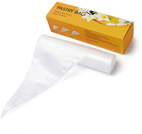 Beunyow Sac a Poche Monouso, 1 Rotolo di 50 Pezzi 35 x 26 Sac a Poche USA e Getta Sacchetti a Poche DIY Strumenti di Decorazione Pasticceria Utensili Kit per Dolci Torte Cupcake (Confezione Regalo)