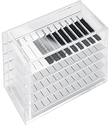 ATOMUS Eyelashes Storage Box Holder Case 5 Layers Acrylic Lash Tile Hand Plate Display Drawer Container Plate Eye Lashes Grafting Extension Organizer Supplies Tool