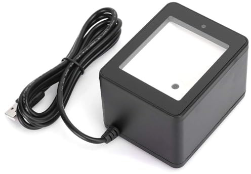 Streckkodsläsare på skrivbordet, QR-kodsökplattform, CMOS-bildbehandling Supermarket Mobil betalningsstreckkodsläsare, RS232 USB-gränssnitt Kontinuerligt automatiskt (svart)