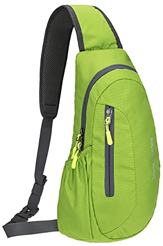 PivotWing Slingväskor, vattenavvisande nylon, lätt liten ryggsäck crossbody en sida axelväska för män kvinnor vandring resor cykling utomhus, gRÖN, 41*21*10, Ryggsäck Ryggsäckar
