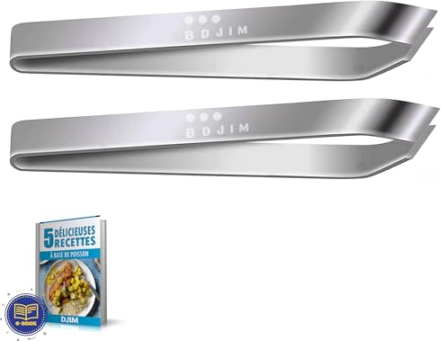 B D J I M Pinces à désarêter Professionnelle en INOX - Pince Poisson - Pince à Poisson -Pince arrête Poisson 10 cm- Pince pour Poisson - Pince epiler Poisson - Pince arrete Poisson + Ebook Offert