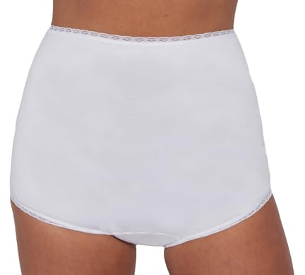 Ladies Incontinence Briefs with Pad Absorbent Washable Incontinence Pants Women's Black and White Underwear Comfort & Confidence High Waist Leak-Proof Sizes S-3XL (XXL, White)