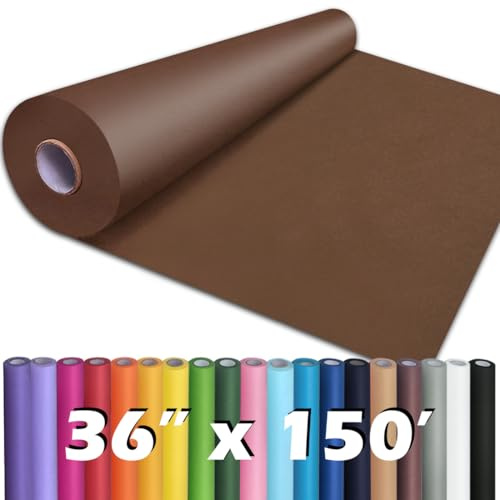 PerkHomy Coffee Kraft Paper Roll 36 x 1,800 (150') for Gift Wrapping Bouquet Flower Art Painting Craft Writing Packaging Shipping 80GSM 55LB (Coffee, 36 x 150')