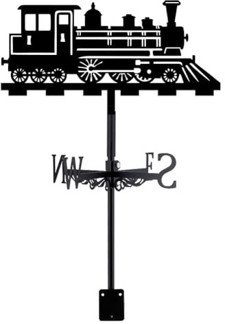 SUPERDANT Zug Wetterhahn Zug Metall Wetterfahne Schwarz Weather Vane Gartenkunst Dekor Für Dachindikatoren Wetterfahnen Für Garten Im Freien Bauernhof Scheunen Garten Patio Dekor