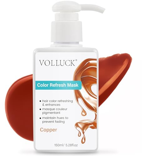 VOLLUCK Color Fresh Mask, 3-in-1 Tönung für Lebendige Haarfarben, Farbmaske für Alle Haartypen (Kupfer, 150 ML)