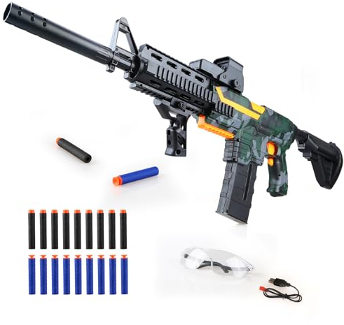 SK MISS M416 Pistolet Jouet, Soft Bullet Gun, avec 20 Balles Souples, Pistolet à FléChettes Automatique pour, Cadeaux D'IntéRieur Et D'ExtéRieur pour Adultes