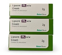 Lipsore Cold Sore 5% w/w Cream 2g x 3 boxes RelonChem
