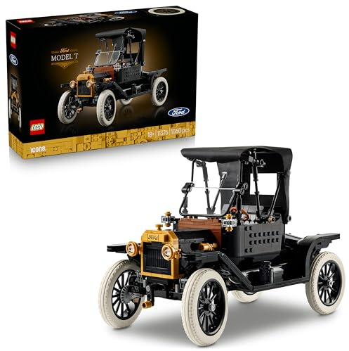 LEGO Icons Ford Model T - Kit de Construcción para Adultos de Maqueta de Coche Antiguo de Colección - Capota de Tela y Parabrisas Abatible - Regalo para Fans de los Vehículos Clásicos - 11376