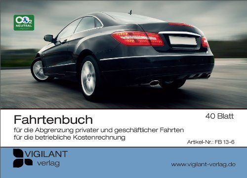 3er Pack Fahrtenbuch A6 40 Blatt | Premium Qualität