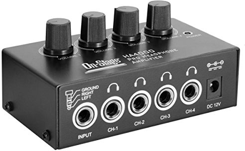OnStage On-Stage HA4000 4-Channel Pro Headphone Amplifier,Black,White