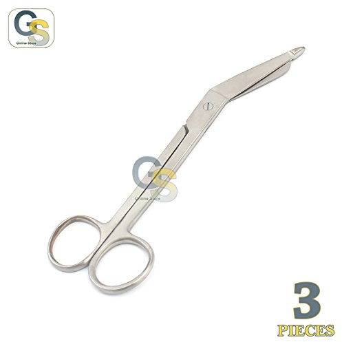 Pack of 3 Each O.r Grade Lister Bandage Scissors 5.5 Veterinary Dental First Aid Stainless Steel by G.S Online Store