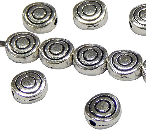 Perlin 50 cuentas de metal en espiral, 8 mm, plata de metal, pieza de joyería para bisutería, accesorios de bricolaje, joyas, manualidades, F367 x 2