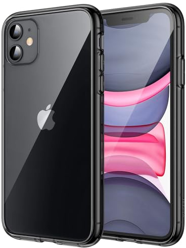 JETech Case for iPhone 11 (2019), 6.1-Inch, Shockproof Transparent Bumper Cover, Anti-Scratch Clear Back (Black)