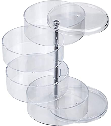 KOMUNJ Tower Boîte à bijoux ronde avec couvercle pour ranger des élastiques à cheveux, des cosmétiques, des bijoux