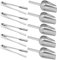 Stainless Steel Candy Scoops and Tongs Mix Set, 5pcs Each - Perfect for Weddings, Kitchen, Bar, Dessert Buffet