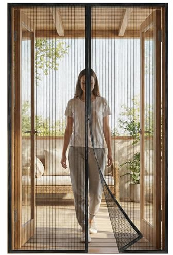 Magnetic Screen Door, Self Sealing Heavy Duty Mesh, Hands Free Bug Barrier, Pet Friendly & Kid Friendly