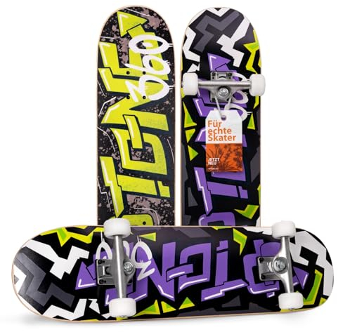 UpTone360 Skateboard für Jugendliche ab 14 Jahre – Hält bis zu 200 kg für atemberaubende Tricks, schnelle ABEC-9 Lager für Top-Geschwindigkeiten
