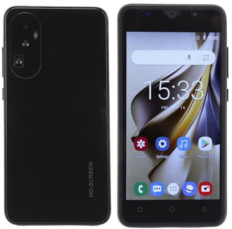 Smartphone HD de 5.0 Pulgadas Libre, Celular para12, 4GB RAM 32GB ROM, Cámara Frontal de 5MP + Trasera de 8MP, WiFi, BT, GPS, Play Store, Negro (Black)
