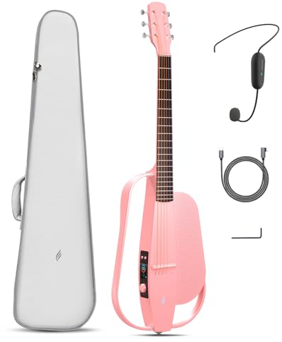 Enya NEXG SE E-Gitarren Set – Rosa Kohlefaser 38 Zoll Professionelle Elektrische Akustikgitarre Smart Audio Guitar mit Gitarre für Erwachsene Kinder Anfänger Reisegitarre Konzerttour Party Gift