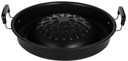 ASIAD Pan De La Parrilla Barbacoa Coreana Tailandesa, Placa Rejilla Coreana, Estufa Parrilla, Ronda para Acampar En El Hogar.,Negro,30cm
