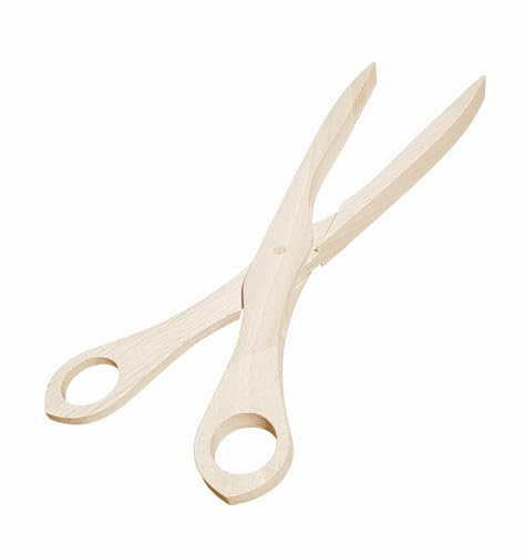 Wooden World - Holzzange ideal zum Grillen Servieren LANGE 28 cm