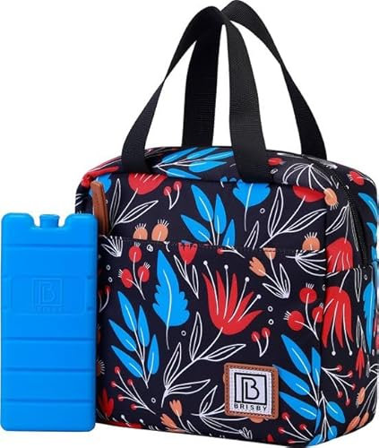 Brisby Kühltasche klein - 4L, Lunchtasche, Vierschicht isolierte Kühltasche mit Kühlelemente, vielseitige Lunchbag, für damen in Farbe Nachtblume