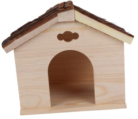Parliky 1pièce Cabane Bois pour Souris Et Cochons Refuges Amusants Et Sécurisés pour Animaux De Compagnie Marron Kaki