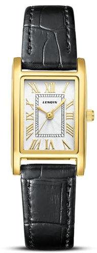 LN LENQIN Uhr Damen Armbanduhr Damen Uhr mit Großen Ziffern Analog Quarzuhr für Frauen mit Lederband