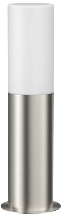 ledscom.de Borne d'éclairage GROPO pour l'extérieur avec capot en verre véritable Premium - résistant aux UV, pas de jaunissement, IP44, 41 cm, inox 1x E27 max. 40W