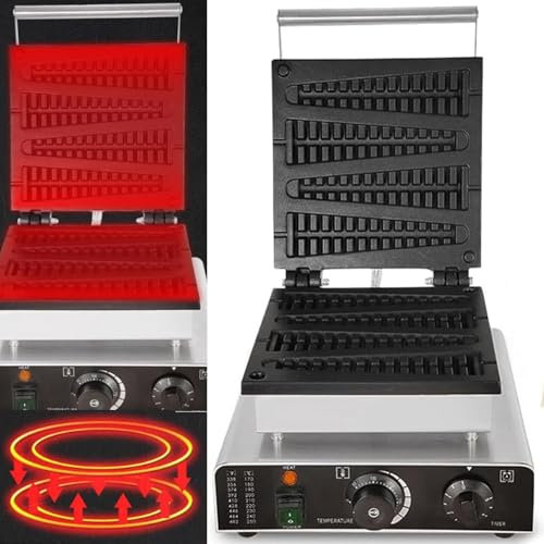MáQuina Para Hacer Gofres EléCtrica De 1750 W,Molde De Pino Antiadherente, SartéN De Hierro Fundido, MáQuina Para Hacer Gofres Con Palitos De Helado, Placas, Temperatura De 50 A 250 ℃,Black