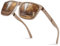 Glapeame Polarisiert-Sonnenbrille-Herren-Damen-Sunglasses-Men-Woman-Unisex Sonnenbrillen Geeignet für Outdoor-Aktivitäten，g-Hellbraune Farbe