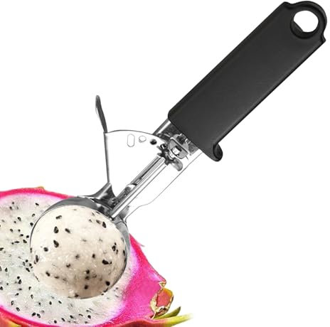 Saca Helado - Cuchara Dispensadora De Acero Inoxidable Con Gatillo,Herramienta Ergonómica Para Porciones De Postres Comerciales En Cocina