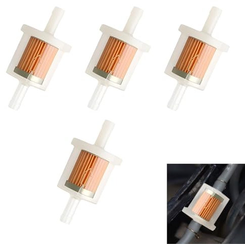 4 Stück Benzinfilter Kraftstofffilter, Universal 8mm Benzinfilter, Mehrweg Benzin Flüssigkeitsfilter für Motorrad,Rasenmäher,Roller Mofa,Auto Automobil,Diesel Moped, Transparenter Bauweise