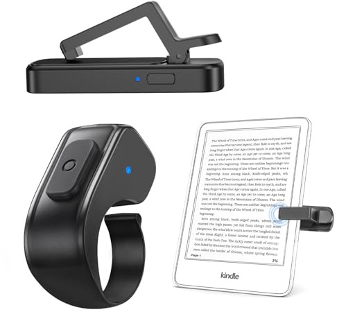 DATAFY [Case-Friendly] Remote Control Page Turner Ring for Kindle Paperwhite Oasis Scribe Kobo eReaders, Camera Camcorder Remote Controls, Page Turner Clicker for iPhone ipad Tablets with Storage Bag